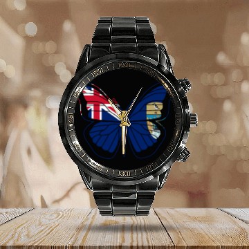 Discover Saint Helena Butterfly Calendar Steel Band Watch