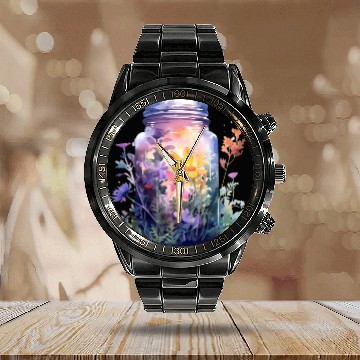 Discover Wild Flowers Calendar Steel Band Watch Design - Funny gift