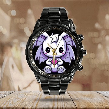Discover "Kawaii Love Dragon" by ART1SAN Calendar Steel Band Watch