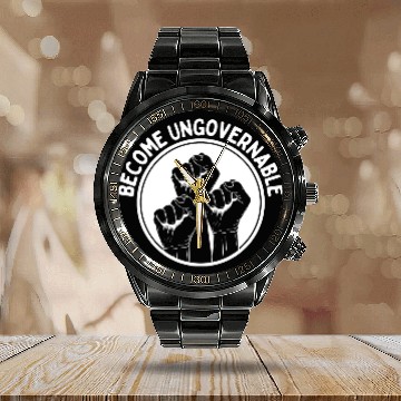 Discover Become Ungovernable Punk Anarchy Lovers Gift Calendar Steel Band Watch