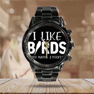 Discover Bird Lover Joke People Budgie Parrot Hummingbird Calendar Steel Band Watch