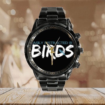 Discover Birds LoverJoke Budgie Bird Sparrow Hummingbird Calendar Steel Band Watch