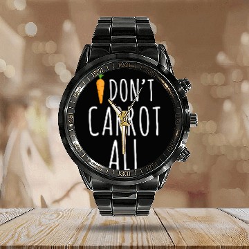 Discover Funny Gardening Carrot Calendar Steel Band Watch