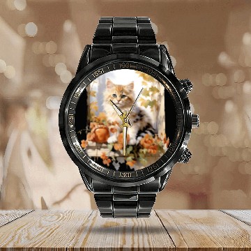 Discover Wild Flowers Calendar Steel Band Watch Design - Funny gift