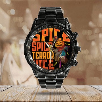 Discover Scary Pumpkin Halloween Costume Autumn Fall Gift Calendar Steel Band Watch