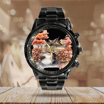 Discover Wild Flowers Calendar Steel Band Watch Design - Funny gift