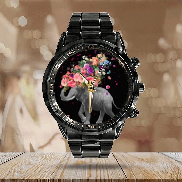 Discover Elephant Splash Calendar Steel Band Watch