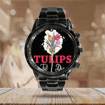 Discover Tulip Gardening Tulips Calendar Steel Band Watch