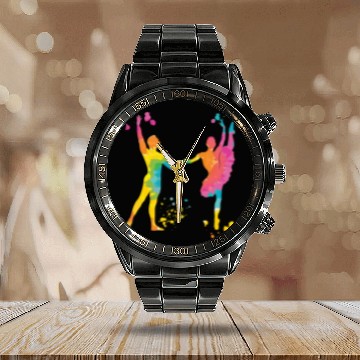 Discover Ballet Dance Couple Woman Ballerina Calendar Steel Band Watch