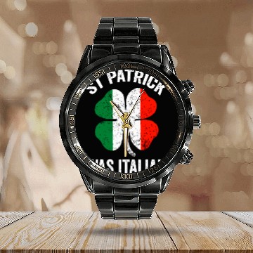 Discover st patrick's day was italian Calendar Steel Band Watch