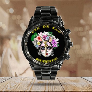 Discover flower girl - day of the dead Calendar Steel Band Watch