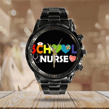 Discover School Nurse Gift Registered Nurse Back To School Calendar Steel Band Watch
