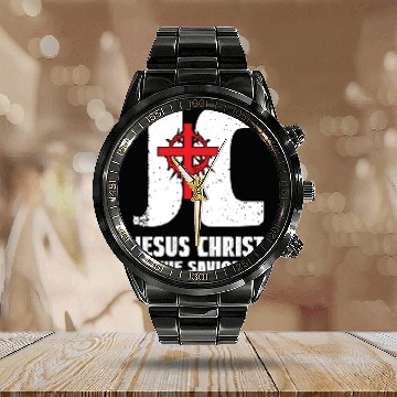Discover JC Jesus Christ My Savior Love Jesus Christian Calendar Steel Band Watch