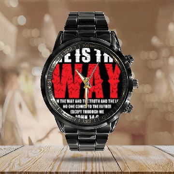 Discover He Is The Way Love Jesus Christian Christmas Calendar Steel Band Watch