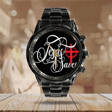 Discover Jesus Saves Love Jesus Christmas Christian Calendar Steel Band Watch