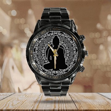 Discover Buddha Mandala Spiritually Person Gift Calendar Steel Band Watch