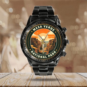 Discover Mesa Verde National Park Calendar Steel Band Watch