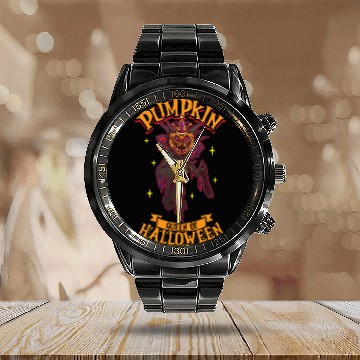 Discover Scary Pumpkin Halloween Costume Autumn Fall Gift Calendar Steel Band Watch
