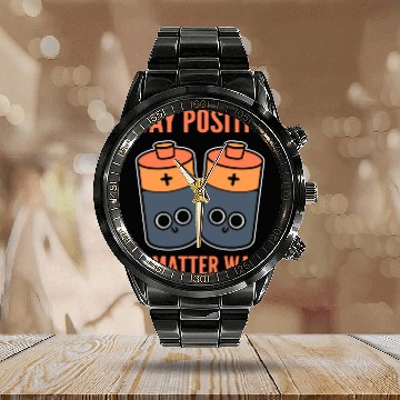 Discover Optimistic Sayings Lineman Calendar Steel Band Watch