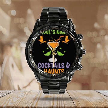 Discover Ghouls' Night: Cocktails & Haunts Halloween Calendar Steel Band Watch