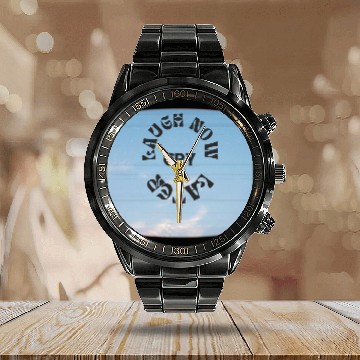Discover LAUGH NOW CRY LATER NEW DESIGN OBO87 Calendar Steel Band Watch