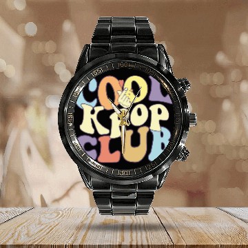Discover Cool Kpop Club Saranghae K-Pop Squad Korean Fan Calendar Steel Band Watch