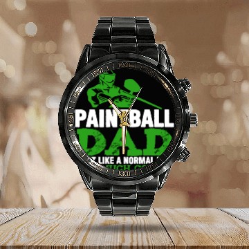 Discover Paintball Dad Joke Daddy Airsoft Gear Camo Vest Calendar Steel Band Watch