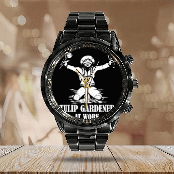 Discover Tulip Gardening Tulips Calendar Steel Band Watch