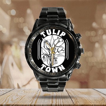 Discover Tulip Gardening Tulips Calendar Steel Band Watch