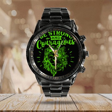 Discover Green And Navy Be Strong Calendar Steel Band Watch