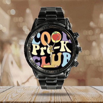Discover Cool Pre K Club Preschool Teacher Student Back To Calendar Steel Band Watch