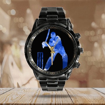 Discover Cricket Batsman, County World One Day - I Love It Calendar Steel Band Watch