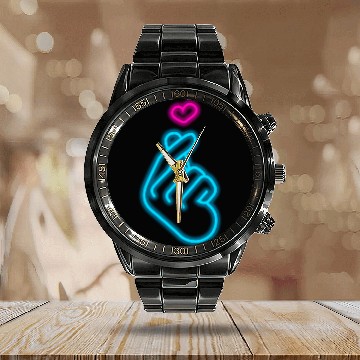 Discover K Pop Hand Symbol Finger Heart Korean Pop Music Calendar Steel Band Watch