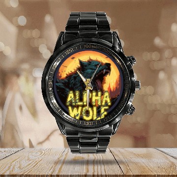 Discover Alpha Wolf Calendar Steel Band Watch