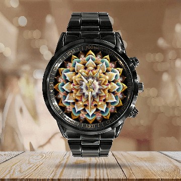 Discover Art therapy mandala Calendar Steel Band Watch