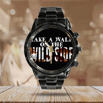 Discover Wild Walk Adventure Guide Binoculars Wilderness Calendar Steel Band Watch