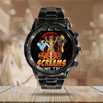 Discover Scary Horror Monsters Lazy Creepy Halloween Calendar Steel Band Watch