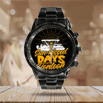 Discover Sun-kissed days on your pontoon - Pontoon Calendar Steel Band Watch