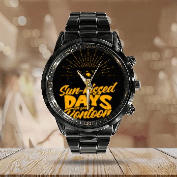 Discover Sun-kissed days on your pontoon - Pontoon Calendar Steel Band Watch