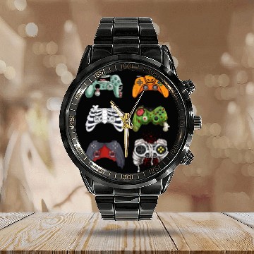 Discover Halloween Skeleton Zombie Gaming Controllers Calendar Steel Band Watch