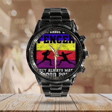 Discover Fencing Sport Sport Sport Fencing Sword Fighting Calendar Steel Band Watch