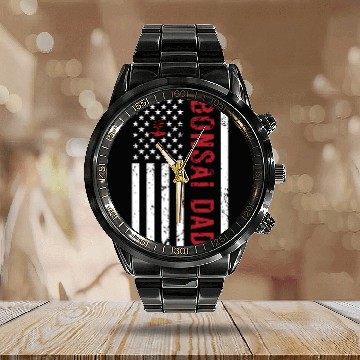 Discover American Flag Bonsai Dad Calendar Steel Band Watch