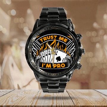 Discover Classic Blackjack Trust Me I'm Pro Loves Card Game Calendar Steel Band Watch