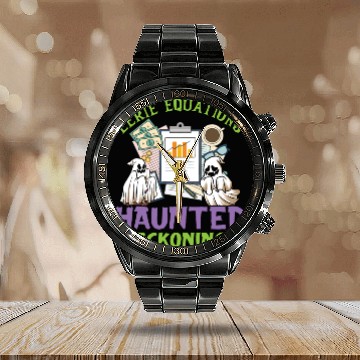 Discover Eerie Equations Haunted Reckonings Halloween Calendar Steel Band Watch