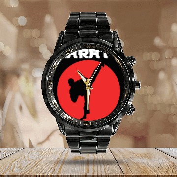 Discover Karate Karateka Calendar Steel Band Watch