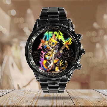 Discover Metal Meow Kitty - Rainbow Calendar Steel Band Watch