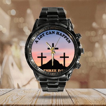Discover A Lot Can Happen In Three Days Christian Easter Calendar Steel Band Watch