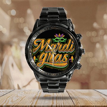 Discover Mardi Gras Calendar Steel Band Watch