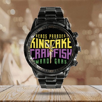 Discover Beads Parades Kingcake Crawfish Mardi Gras Calendar Steel Band Watch