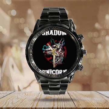 Discover Dark Unicorn Horror Unicorn Midnight Unicorn Dark Calendar Steel Band Watch